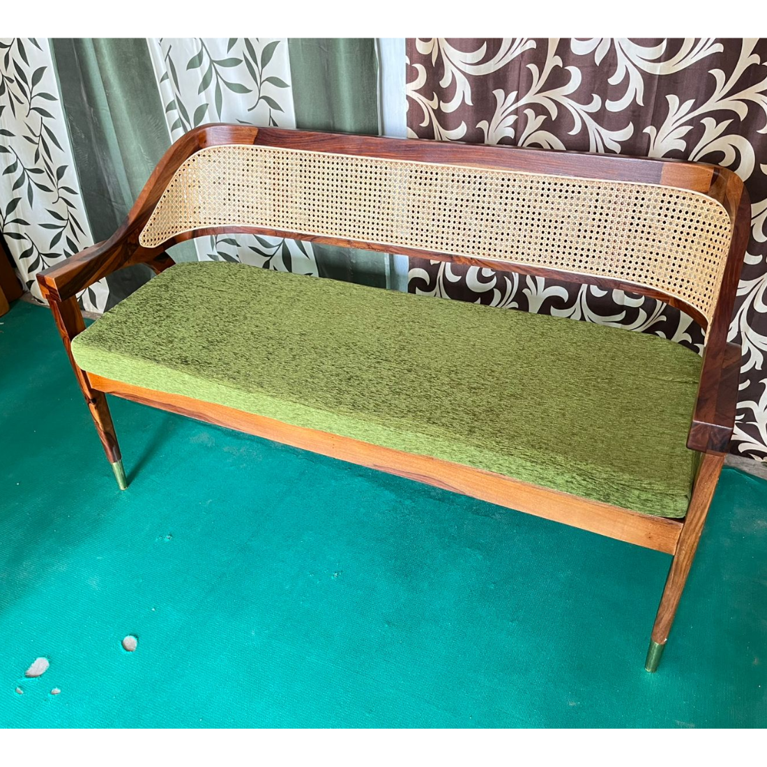Wooden Rattan Sofa set with Chairs