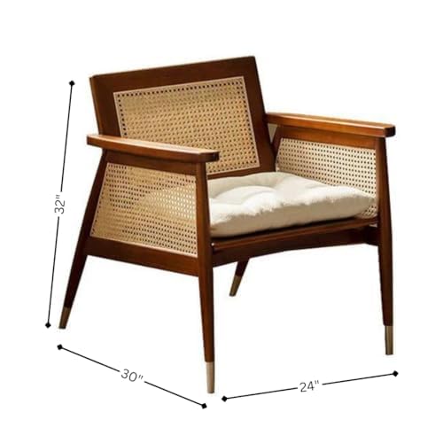 Smily Cart Sheesham Wood Rattan Chair