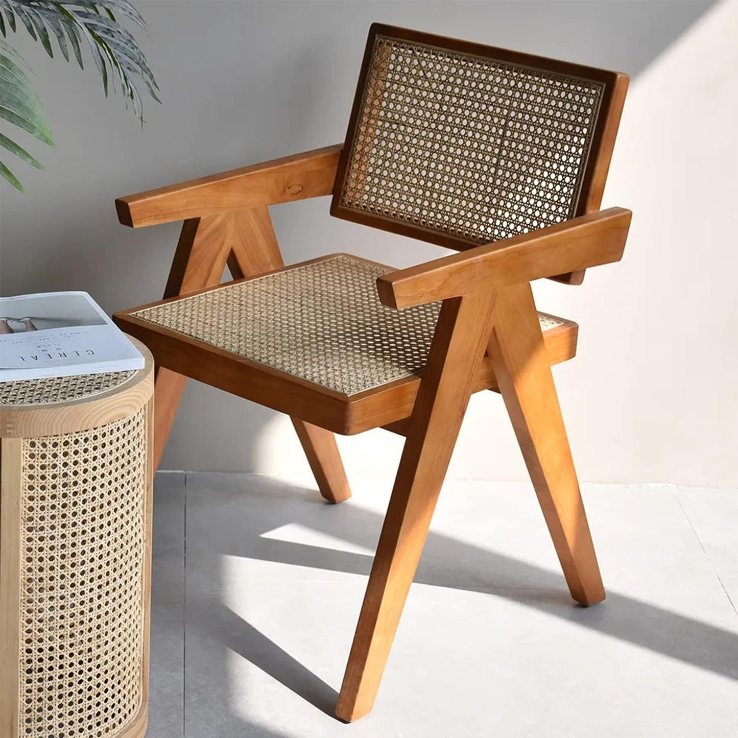 Solid Wooden Lounge Rattan Stylish Arm Chair
