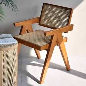 Solid Wooden Lounge Rattan Stylish Arm Chair