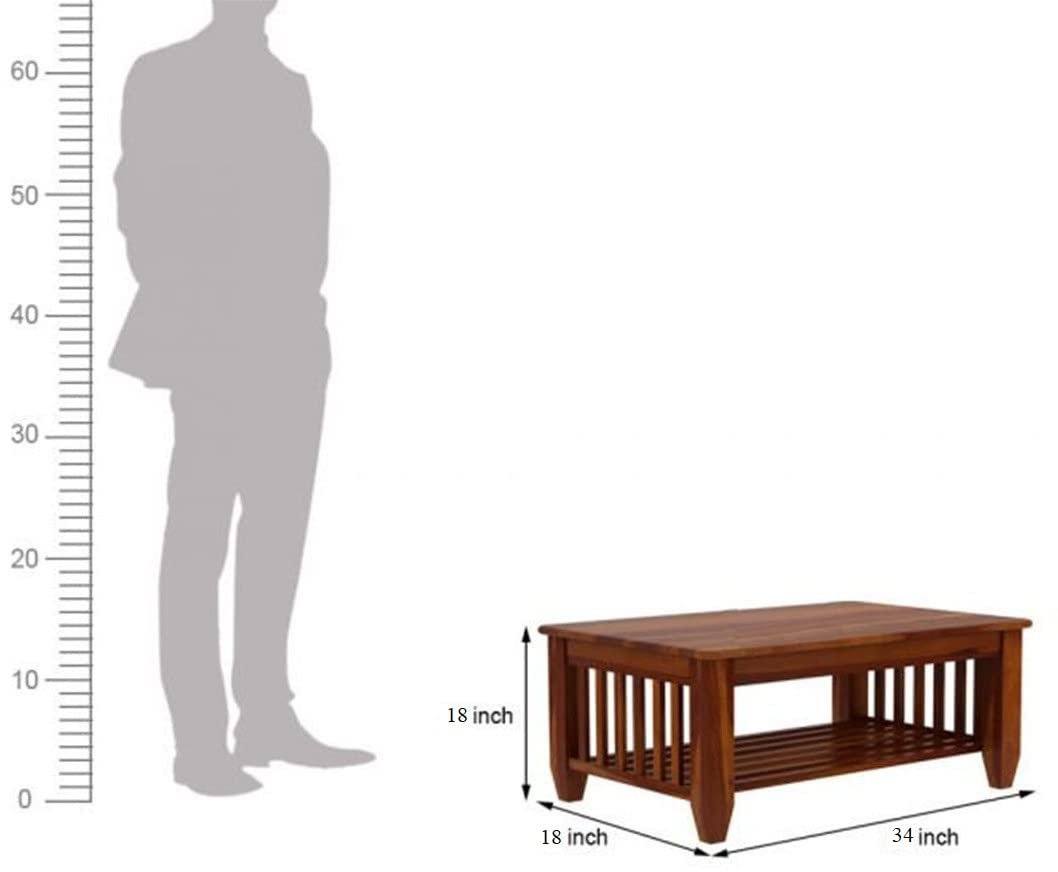 Wooden Center Coffee Table with Storage